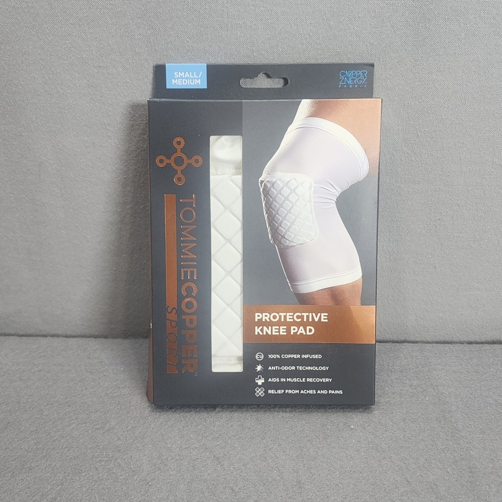 Tommie Copper Protective Knee Pad White Copper Infused Sport Unisex‎ S/M